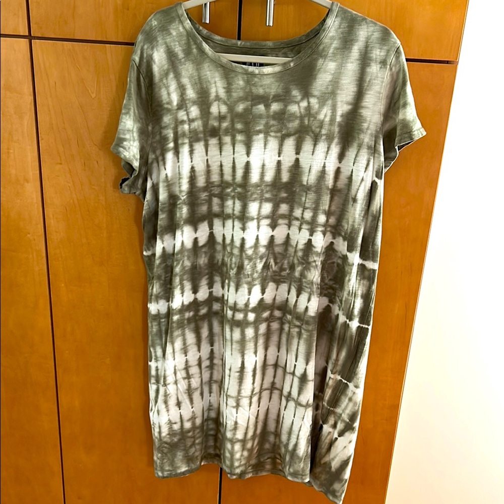 GAP Green and White Relaxed Short Sleeve Tee Dress -Size XXL